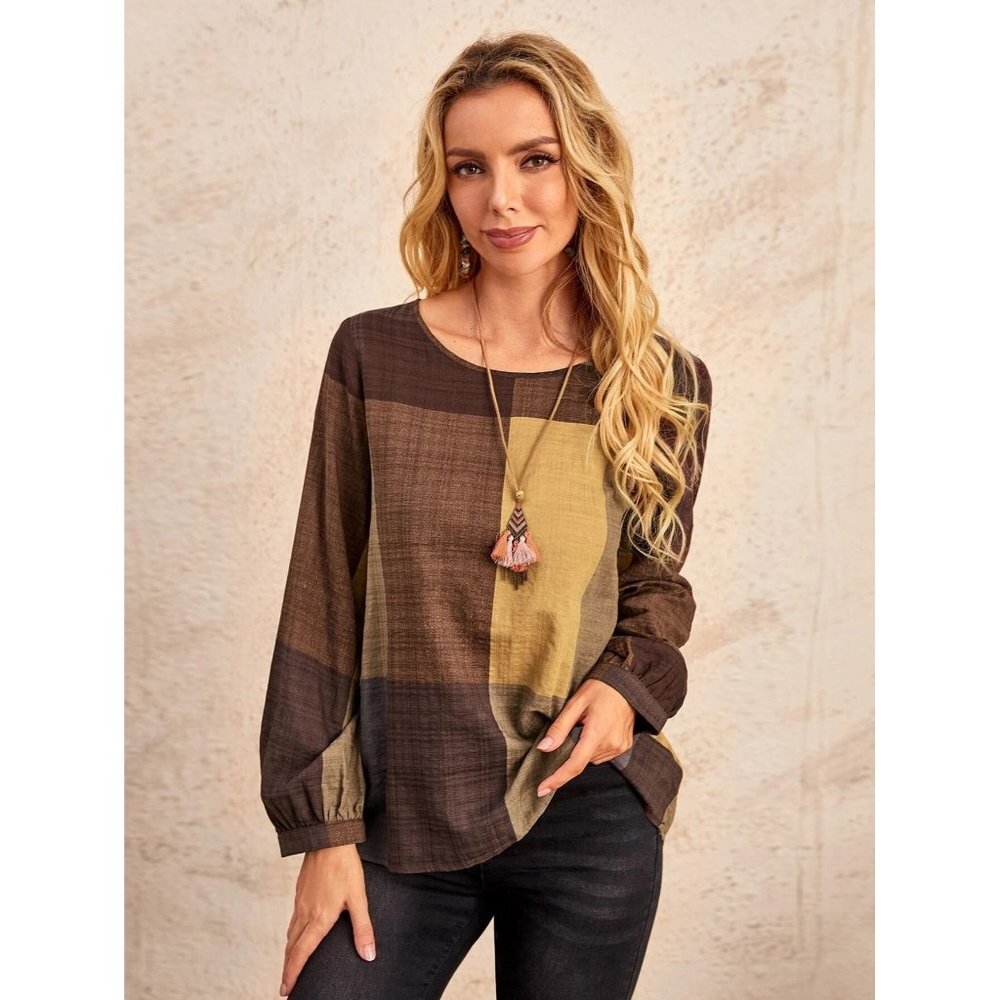 Shein EMERY ROSE Cut And Sew Blouse - Size Large